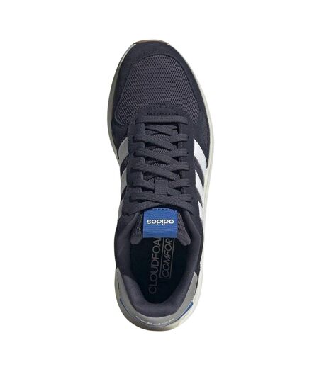 Mens Run 84 Suede Trainers Navy White Silver Adidas