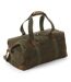 Quadra Heritage Leather Accented Waxed Canvas Holdall (Olive Green) (One Size)