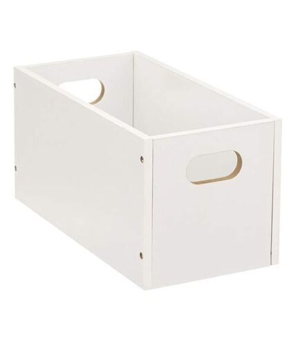 Lot de 2 Boîtes de rangement rectangulaire en MDF - L. 31 x H. 15 cm - Blanc