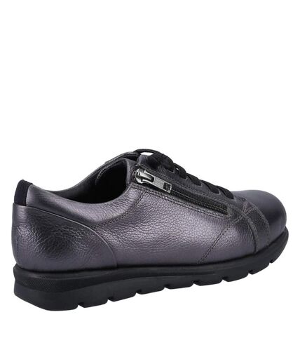 Fleet & Foster Womens/Ladies Polperro Leather Sneakers (Pewter) - UTFS9661