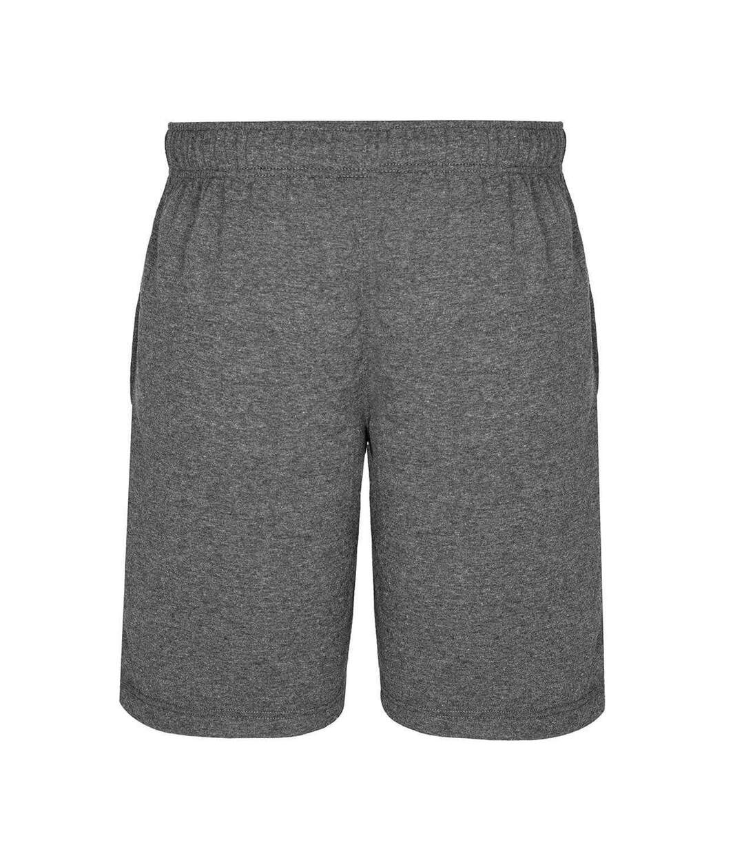 Mens Cotton Blend Casual Jersey Shorts Charcoal Slazenger-3