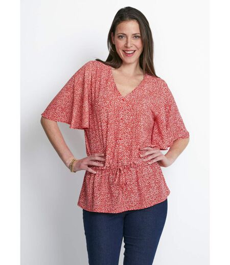 Chemise à basque imprimé pois
