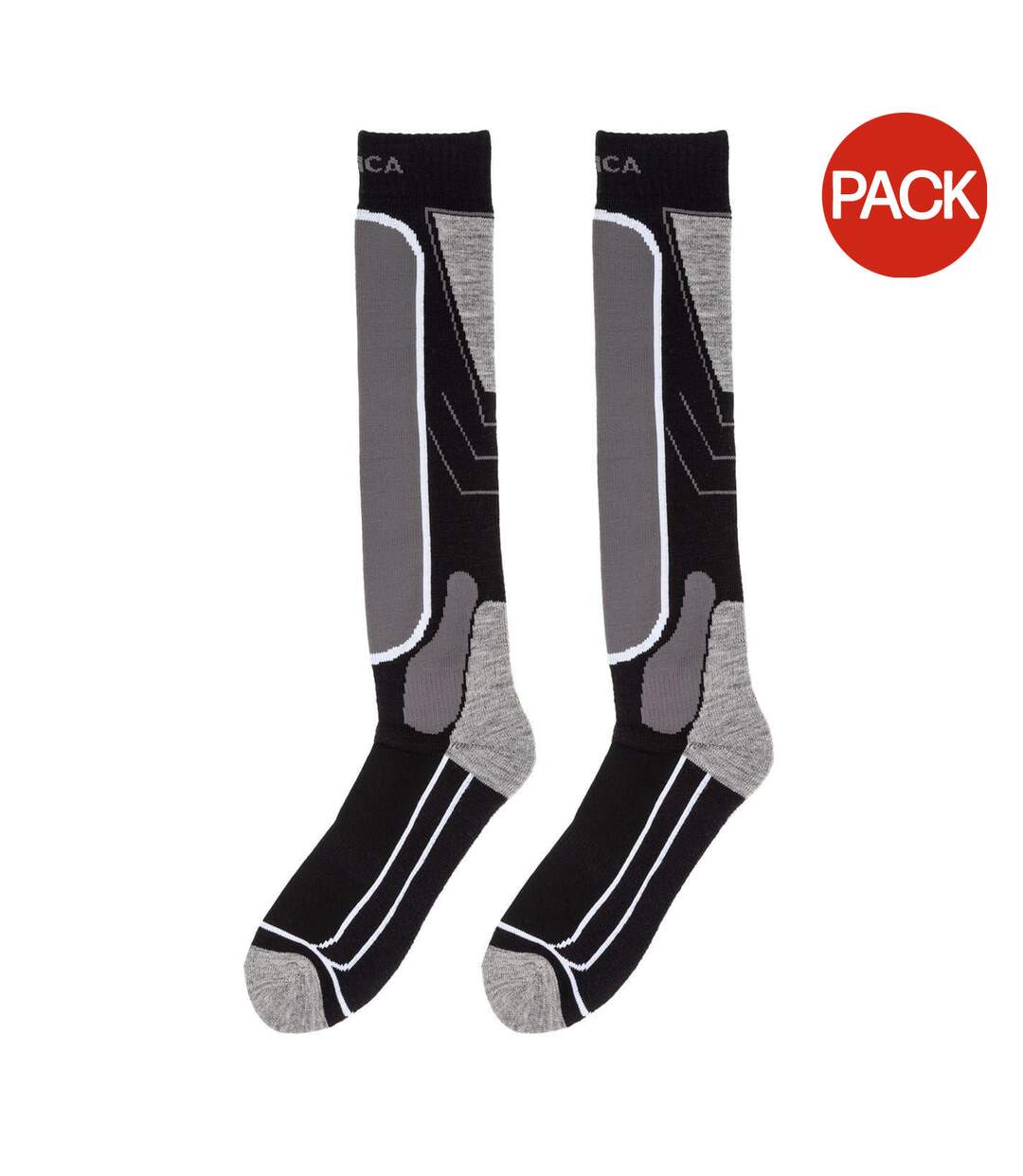 Lot De 2  Chaussettes De Ski Meribel Homme Noir Nevica-1