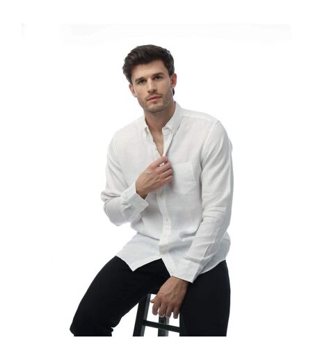 Mens Linen Regular Shirt White Gant