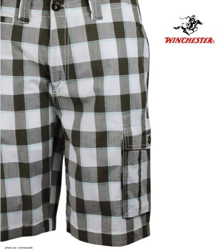 Bermuda homme WINCHESTER IDRA1B blanc à carreaux : le short en coton confortable et stylé