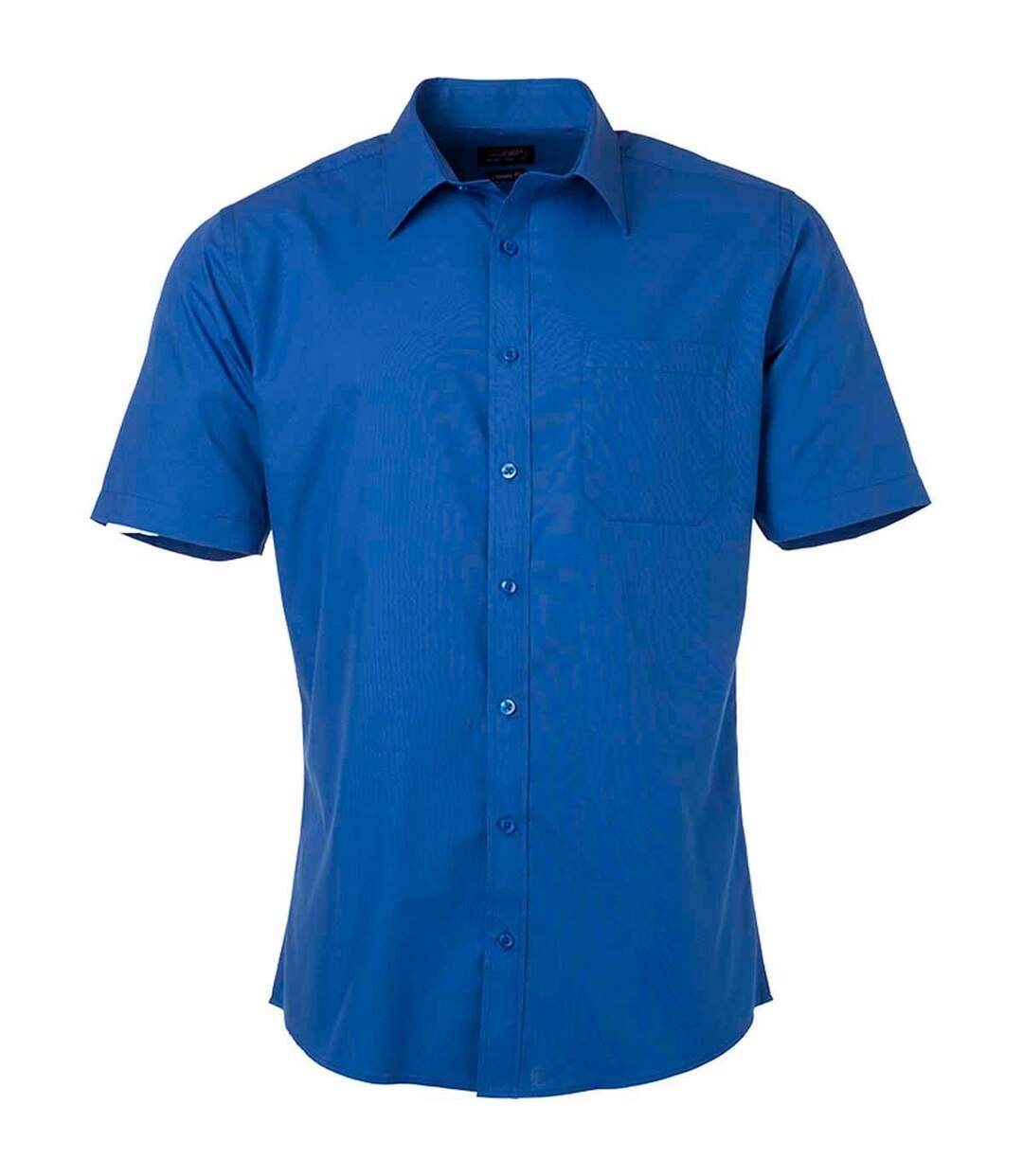 chemise popeline manches courtes - JN680 - homme - bleu roi-1