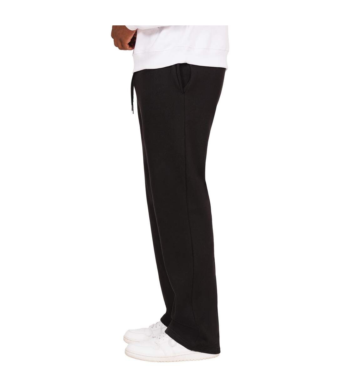 Mens blended core ringspun cotton relaxed fit jogging bottoms black Casual Classics-3