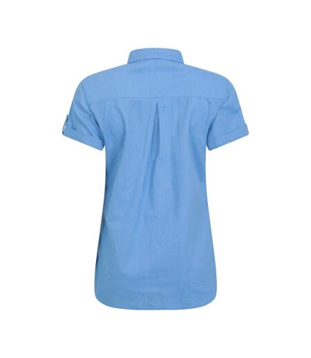 Womens/ladies Coconut Short-sleeved Shirt Bright Blue Mountain Warehouse