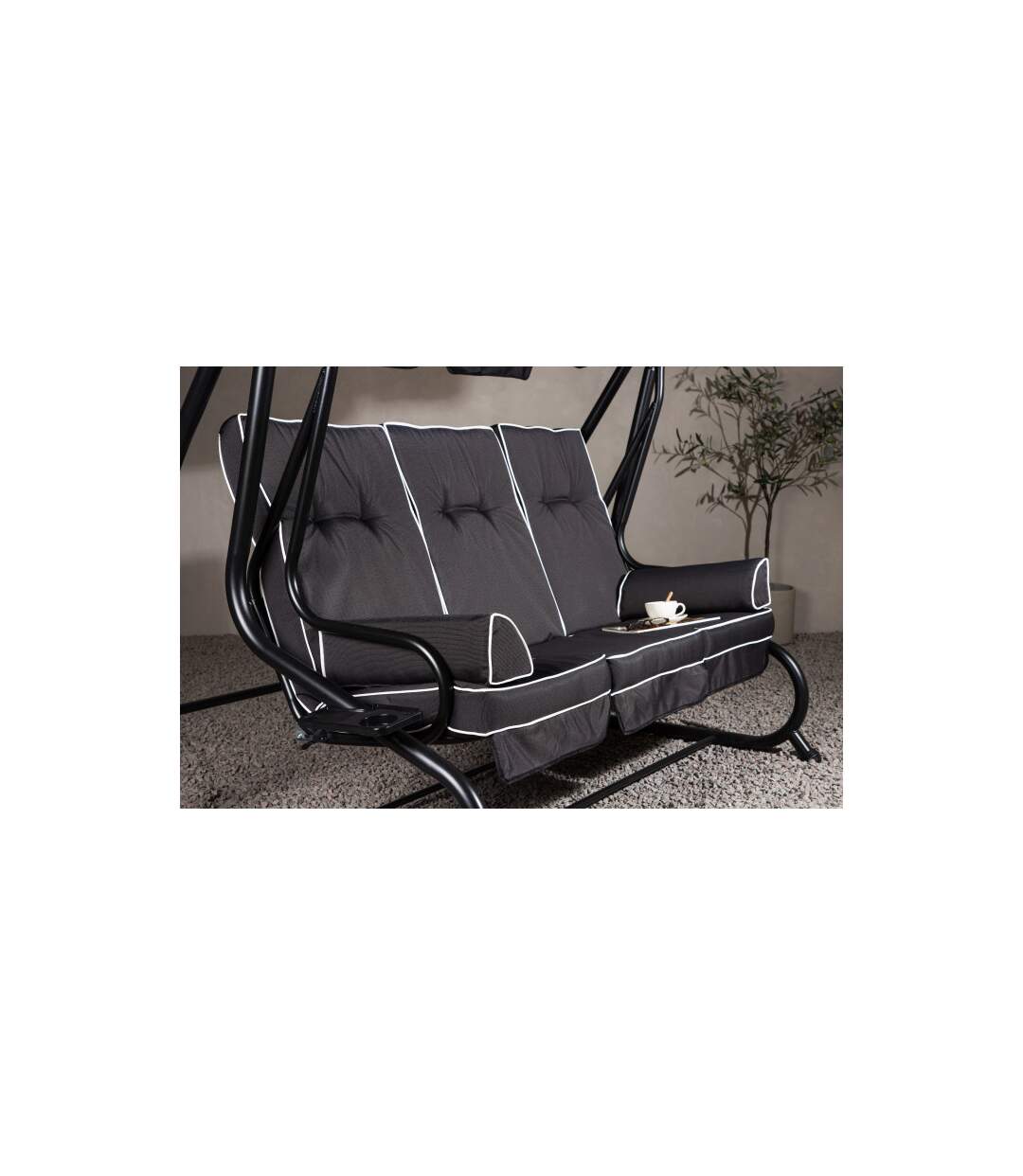 Ensemble de Coussins 3 Places Hanna 165cm Gris-5