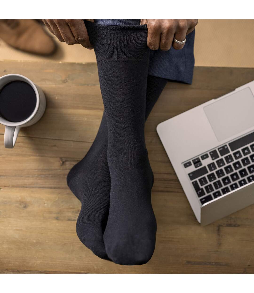 6 Pack Mens Non Elastic Soft Top Cotton Diabetic Socks-3