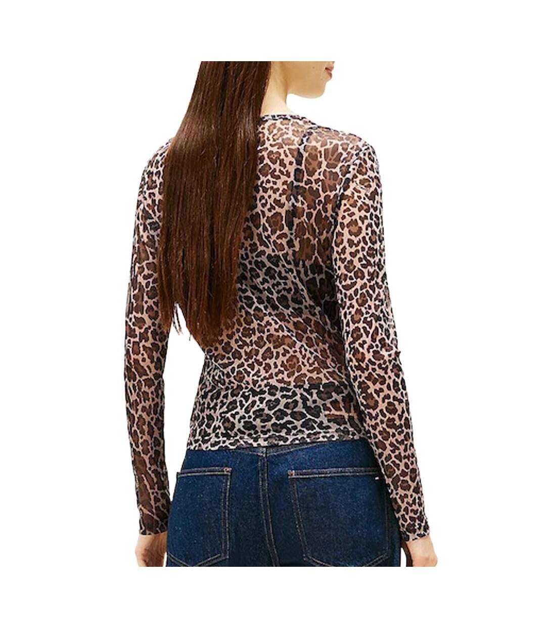 T-shirt marron léopard femme tommy hilfiger tjw slim aop-2