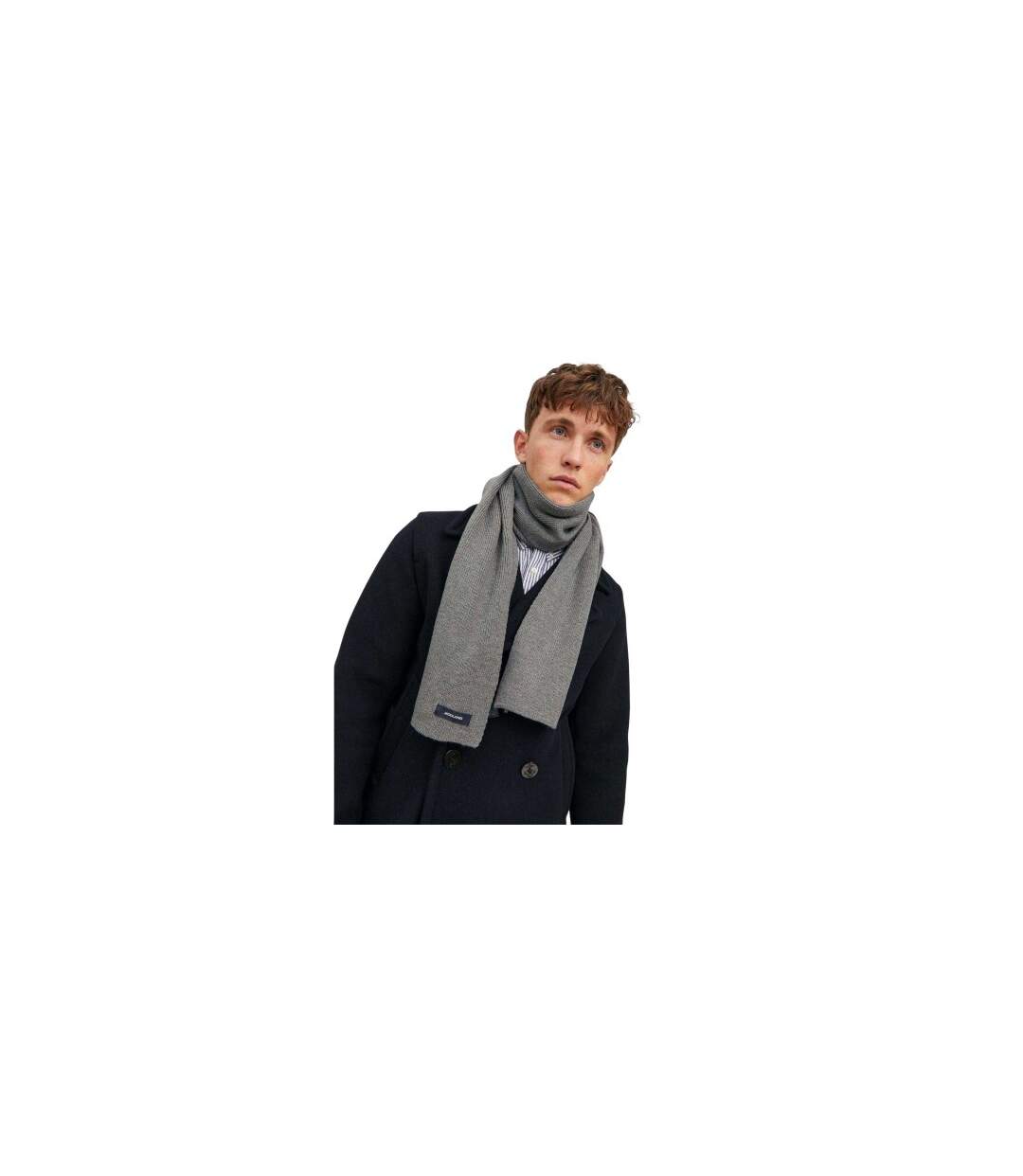 Jacdna Logo Knitted Scarf One Size Grey Melange Jack And Jones-1