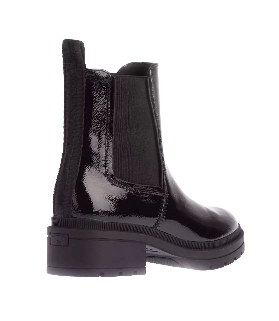 Womens/ladies Iggie Patent Faux Leather Chelsea Boots Black Rocket Dog-2