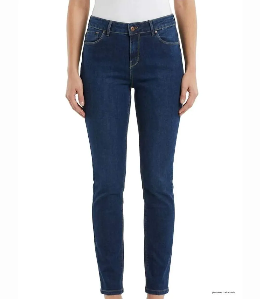 Jean Femme Tissu Stretch Louna1 Bleu Stone Used (Mayflower)-4