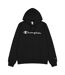 Sweat À Capuche Motif/style Logo Brodé Homme Noir Champion-2