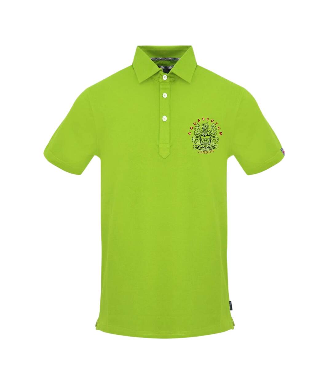 Polo Manches Courtes Motif/style Union Jack Homme Vert Clair Vif Aquascutum-1