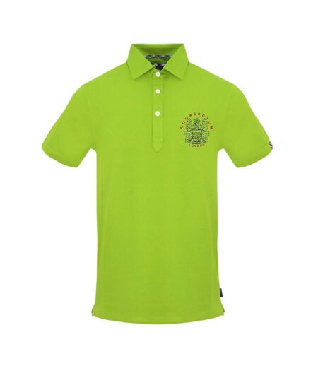 Polo Manches Courtes Motif/style Union Jack Homme Vert Clair Vif Aquascutum
