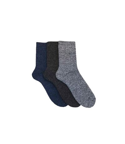 Laltex Mens Boot Socks (3 Pairs) (Gray/Black/Navy) - UTST1537