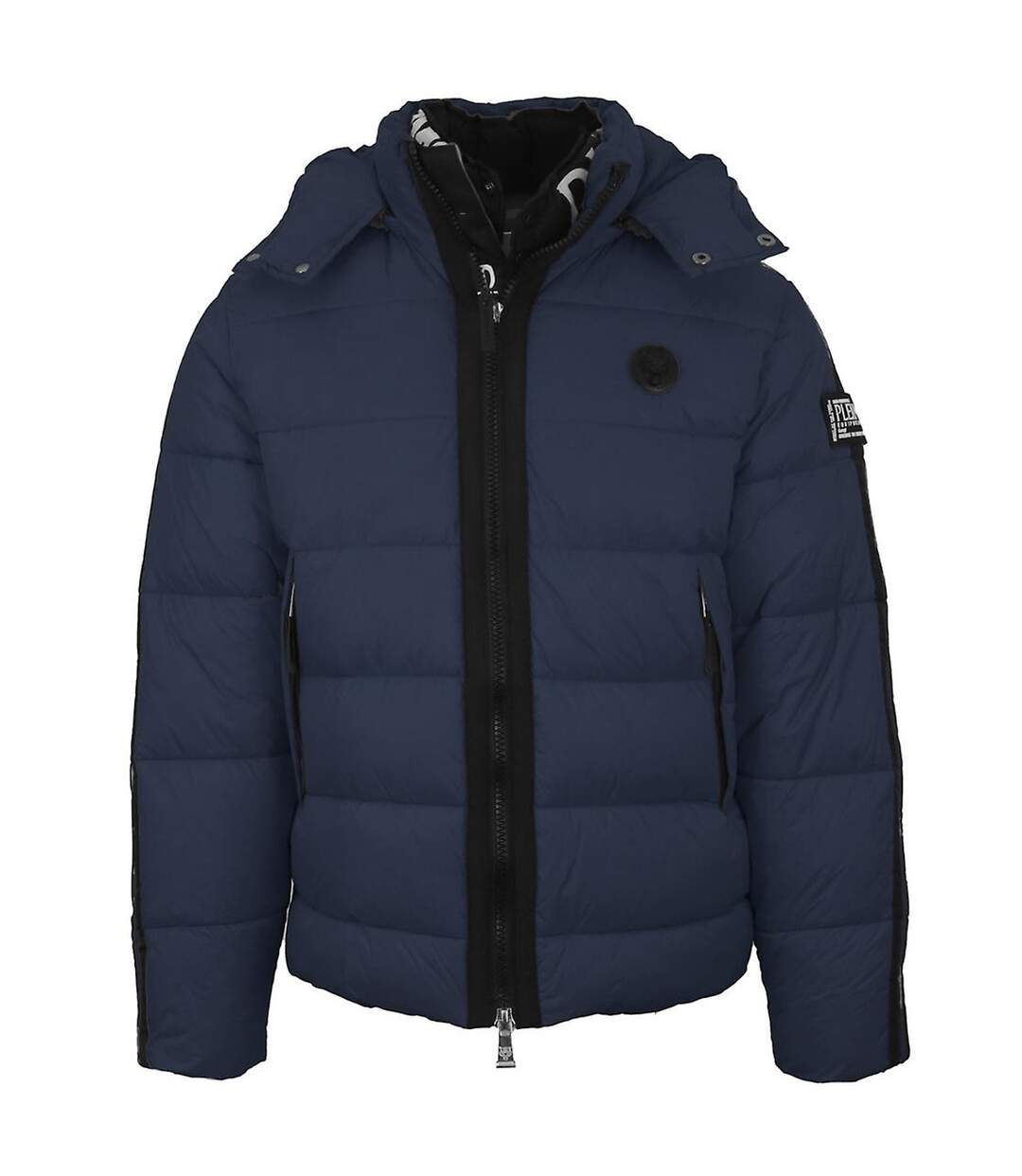 Doudoune Matelassée Motif/style Circulaire Homme Bleu Marine Plein Sport-1