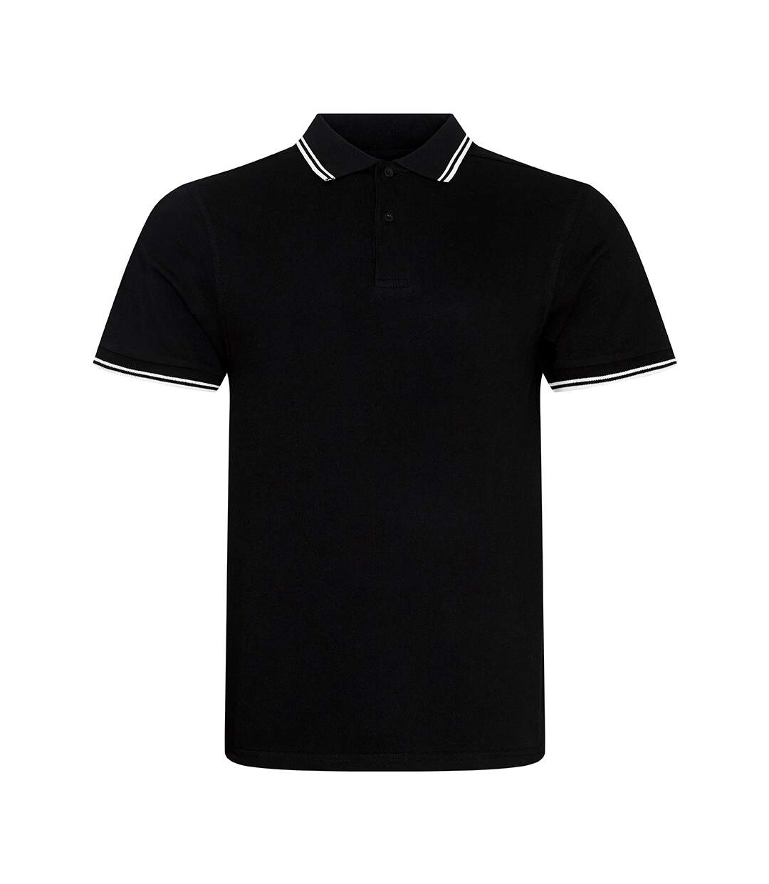 Mens t-shirt polo hommes noir / blanc AWDis