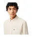 Mens Striped Linen Regular Button-down Shirt White Lacoste-4