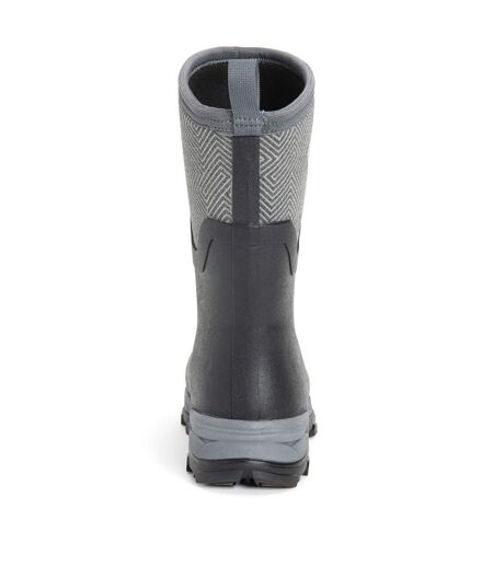 Muck Boots Womens/Ladies Arctic Ice Vibram Geometric Galoshes (Black/Gray) - UTFS8703