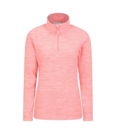 Womens/ladies snowdon melange fleece top coral Mountain Warehouse