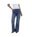 Jean Motif/style Évasé Femme Rétro Bleu Brave Soul-1