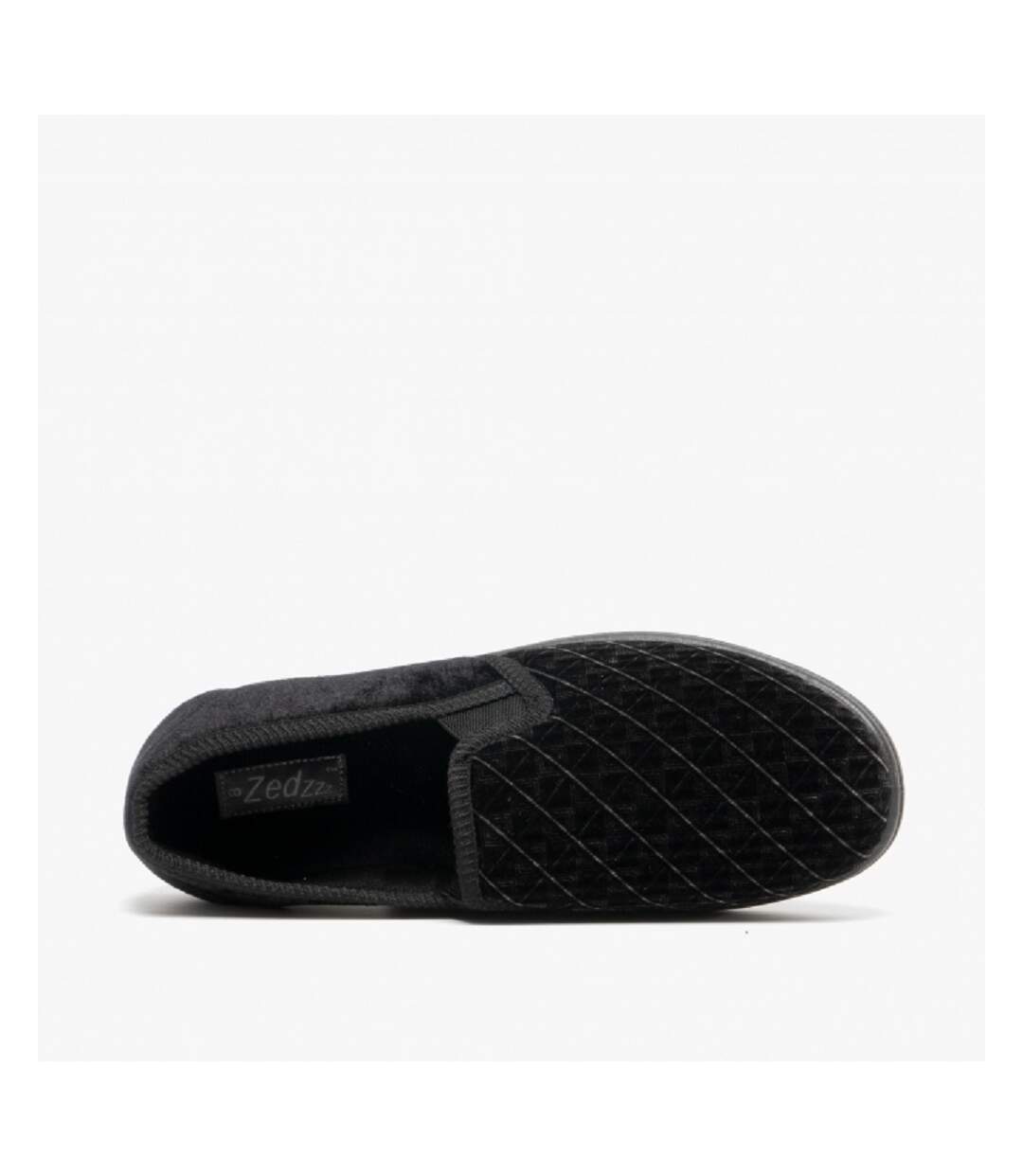 Zedzzz Mens Kevin Velour Twin Gusset Slippers (Black) - UTDF838-3