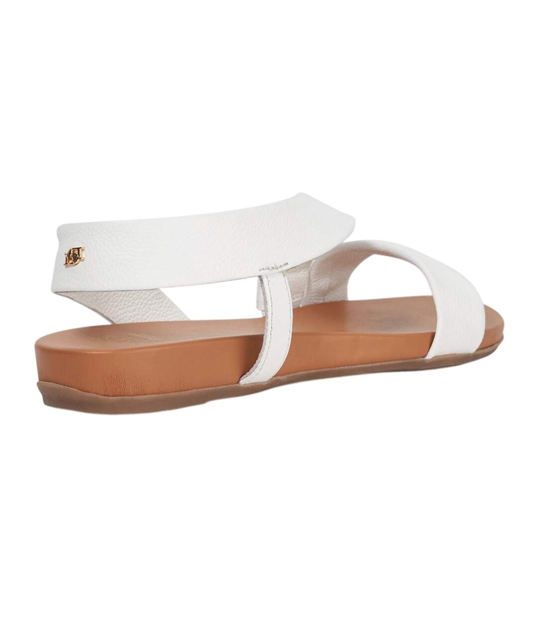 Womens/ladies Lucina Leather Flat Sandals White Dune London-2