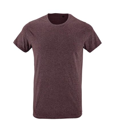 SOLS Mens Regent Slim Fit Short Sleeve T-Shirt (Heather Oxblood) - UTPC506