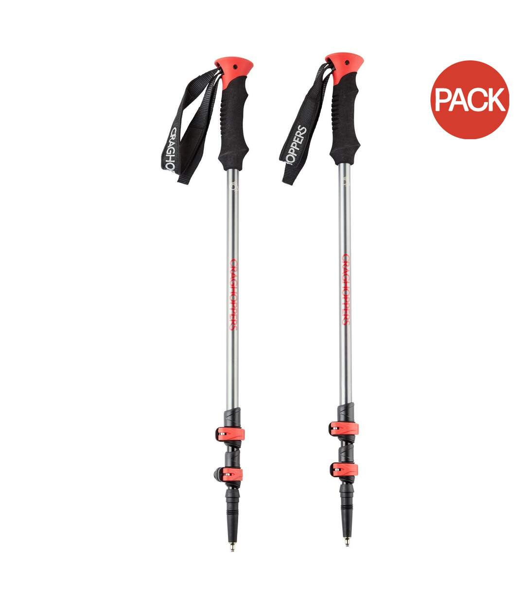 Bâtons De Randonnée Venture 62 Cm-135 Cm Gris Argenté Noir Rouge Craghoppers-1