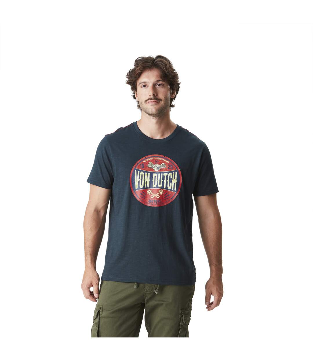 T-shirt homme col rond coton slub avec Logo Amazing Vondutch-1