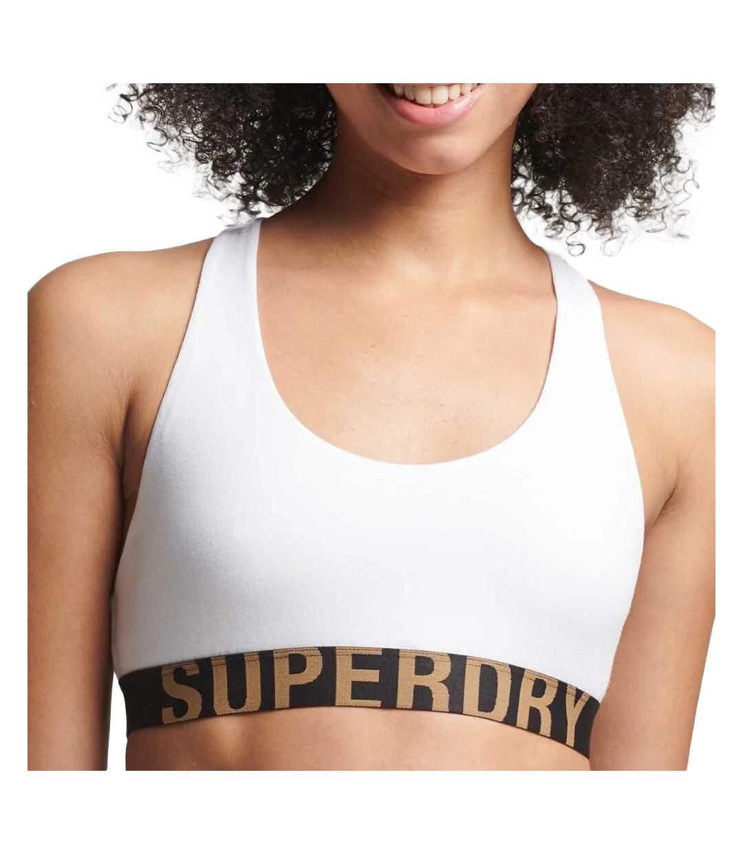 Brassière Blanche Femme Superdry Large Logo Hipster - L-1