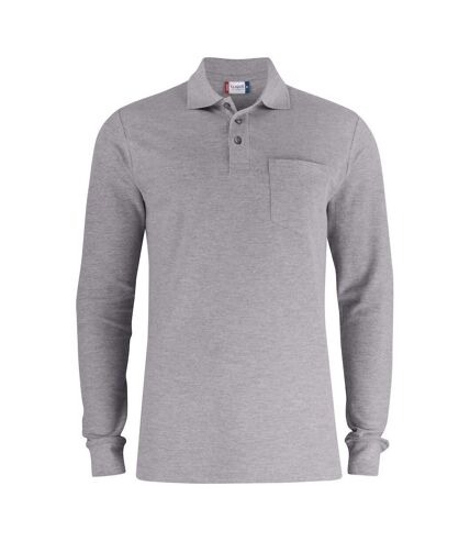 Clique Unisex Adult Basic Melange Long-Sleeved Polo Shirt (Gray)