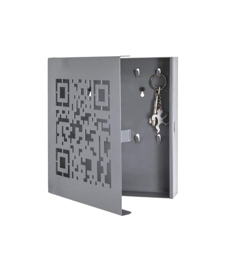 Boîte à Clés Métal QR Code 24cm Gris