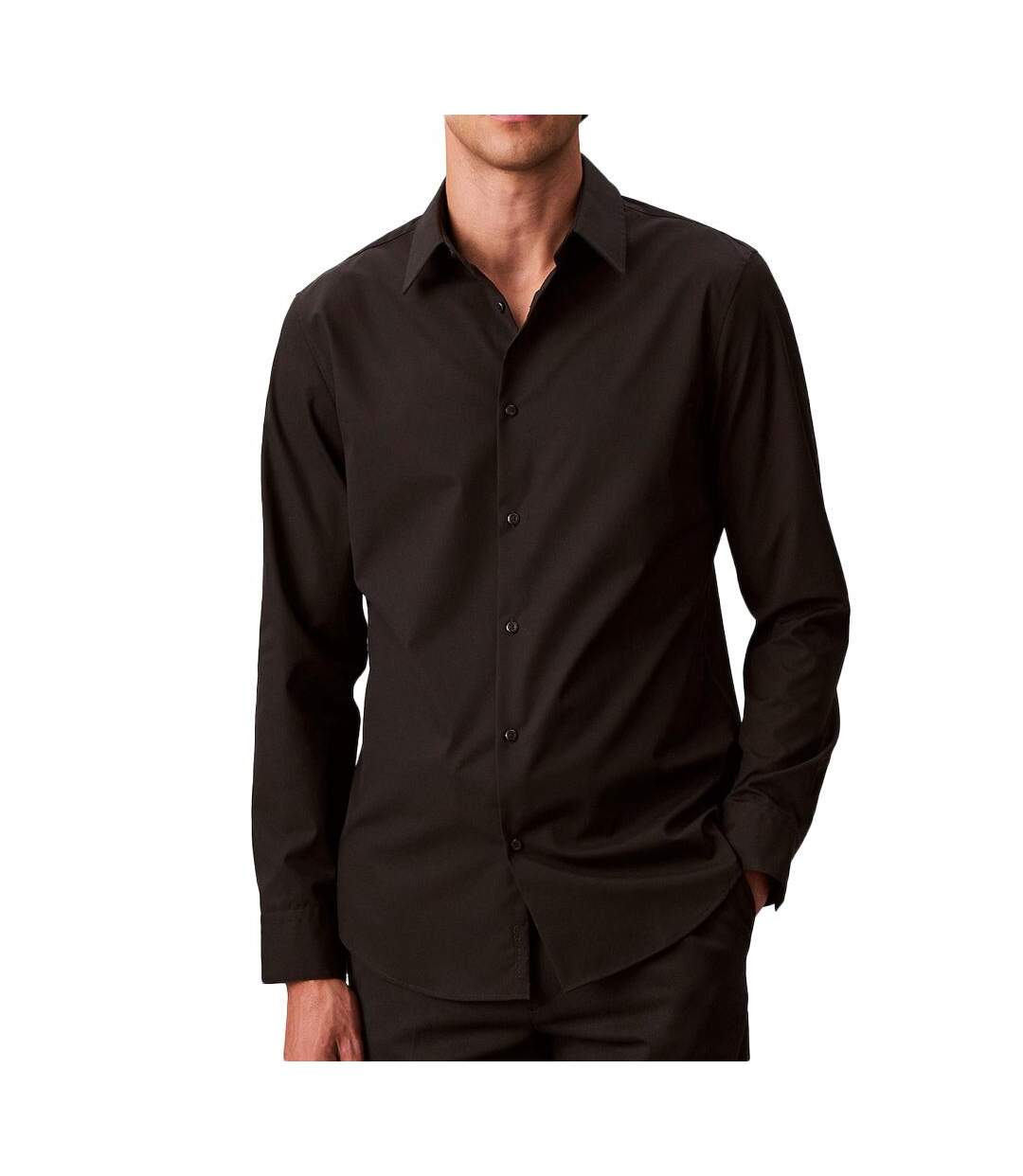 Chemise noire homme calvin klein jeans solids lv040bm127-1