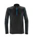 Mens Pulse Zip Neck Fleece Top Black Electric Blue Stormtech-2