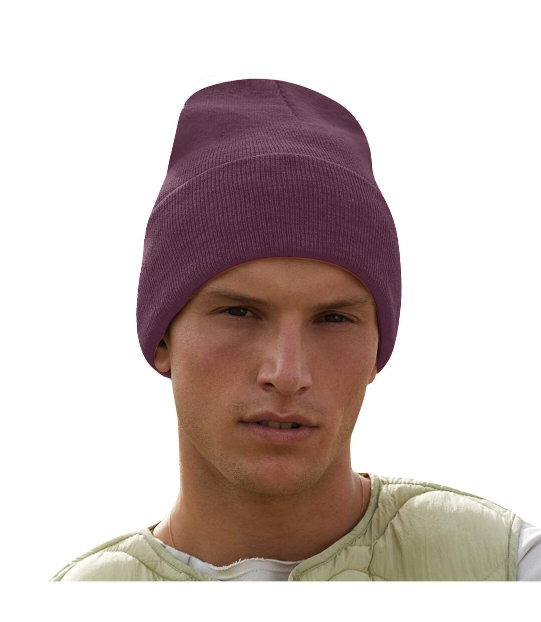 Bonnet Adulte Prune Beechfield-3