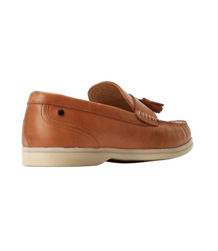 Mens bonito leather loafers burnt tan Base London