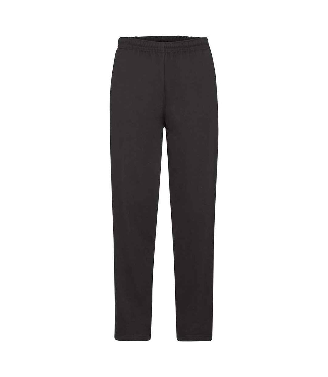 Mens Open Hem Jogging Bottoms Black Fruit Of The Loom-1