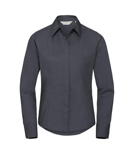 Chemisier Manches Longues Femme Gris Foncé Russell Collection
