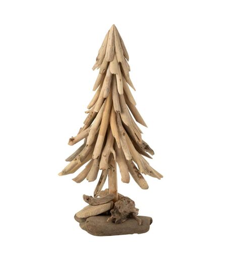 Sapin de Noël en Bois Flotté Chalet 50cm Naturel