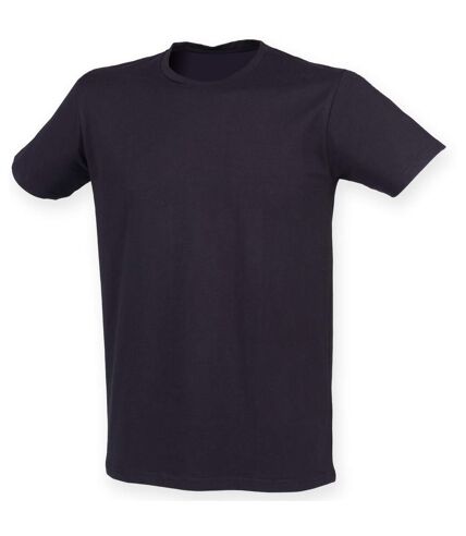 Skinni Fit Men Mens Feel Good Stretch Short Sleeve T-Shirt (Navy) - UTRW4427