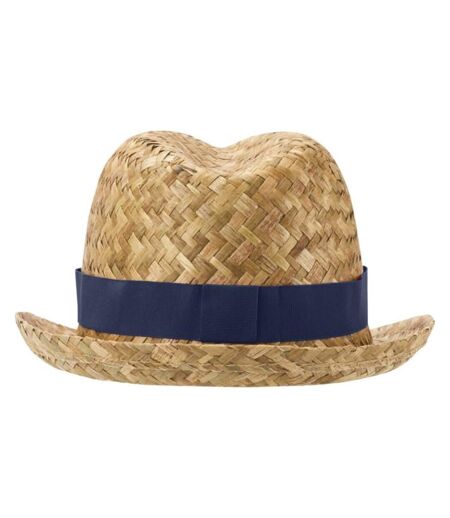 Unisex Adult Pricus Straw Sun Hat Natural Navy Floso