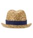 Unisex Adult Pricus Straw Sun Hat Natural Navy Floso-2