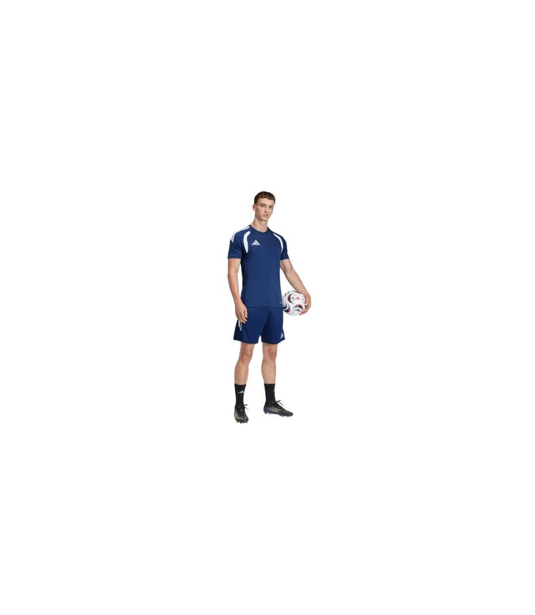 Short Entraînement Motif/style 3 Rayures Tiro Homme Bleu Marine Adidas-1