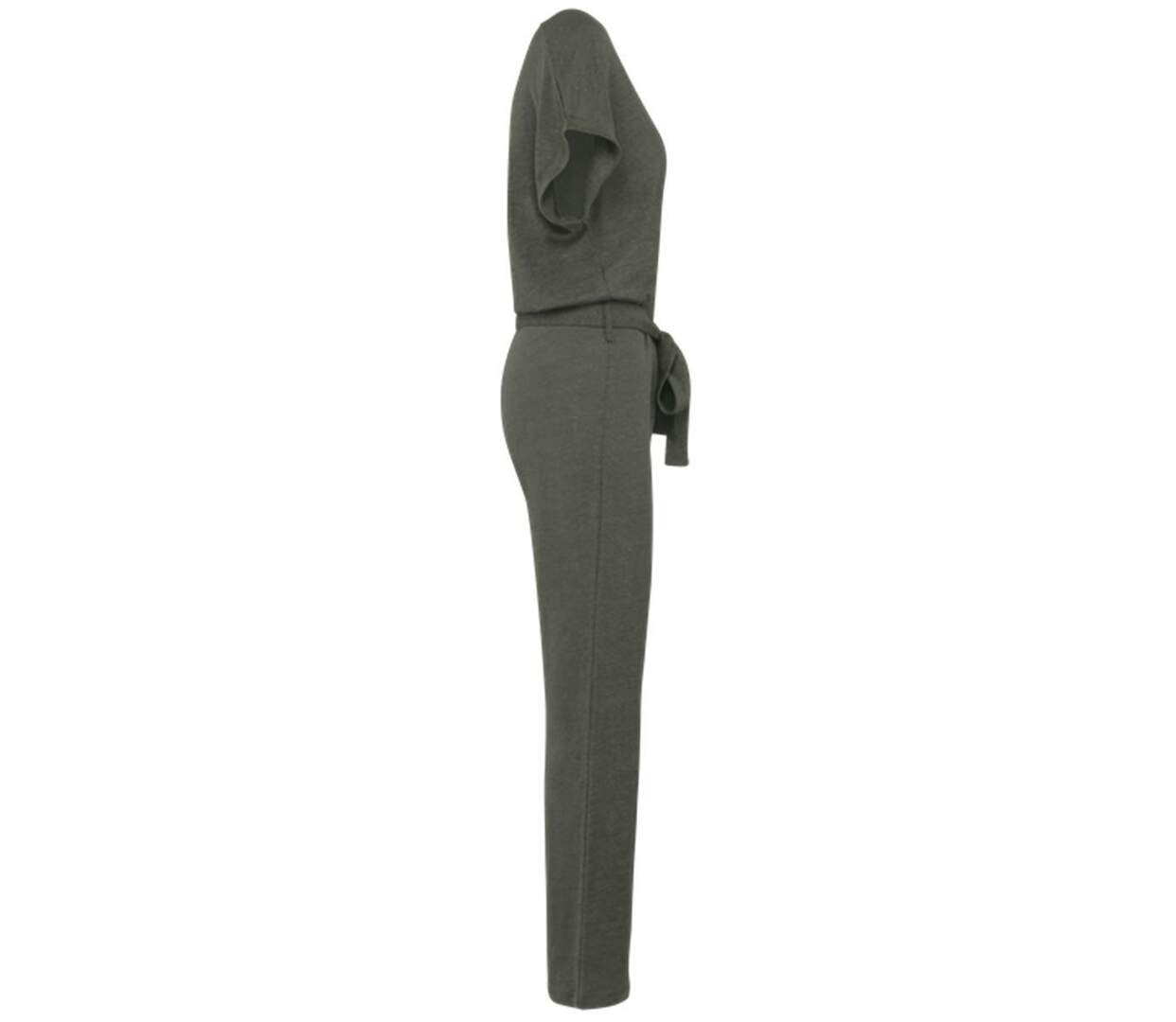 Combinaison en lin en maille - Femme - PATS5004 - vert kaki-2