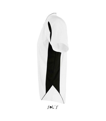 SOLS Mens Maracana 2 Short Sleeve Scoccer T-Shirt (White/Black) - UTPC2810