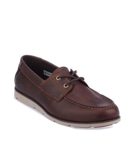 Mens Grafton Bay Leather Boat Shoes Orange Timberland